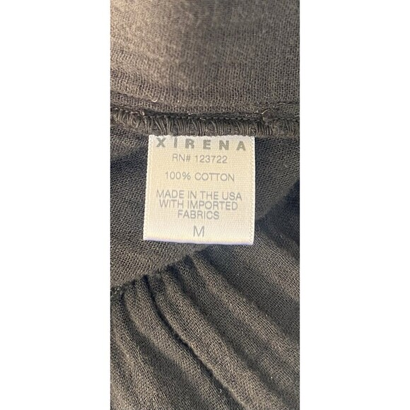 Xirena Black Tiered Mini Dress V Neck Flutter Sleeves Bow Drawstring Flowy Gauze - Picture 9 of 9